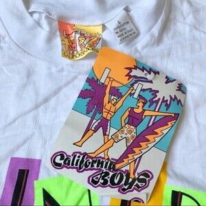 Vintage 90s Single Stitch Graphic Tee “Diner Mania” California Boys | Size L